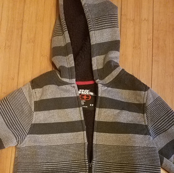 -NO FEAR FLEECE HOODIE GRAY CHARCOAL WARM UP JACKET S/P - Picture 2 of 4